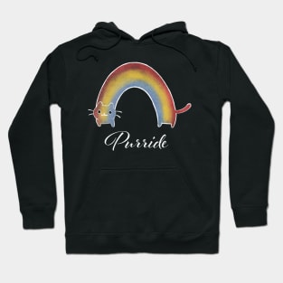 Rainbow cat purride black Hoodie